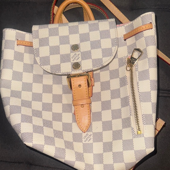 Louis Vuitton Navy and Cream Checkered Backpack - Picture 1 of 6